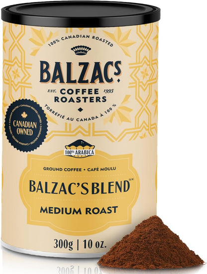 巴尔扎克咖啡烘焙商 - 巴尔扎克混合 | 研磨（仅用于过滤）100% 阿拉比卡全豆咖啡 | 滴滤式 | 大理石（深度）烘焙 | 浓郁、圆润、慷慨 - 一杯大胆的咖啡 | 300 克，10 盎司。