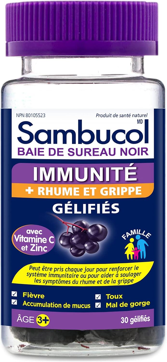 Sambucol Black Elderberry Immunity Gummies | Immune Support & Antioxidant | Quickly Relieves Cold & Flu Symptoms | Ideal for Families | Gluten Free | 30 count (Pack of 1)