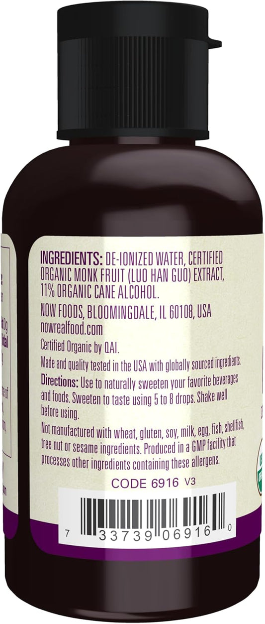 Now Foods Organic Monk Fruit Liquid Sweetener 59mL