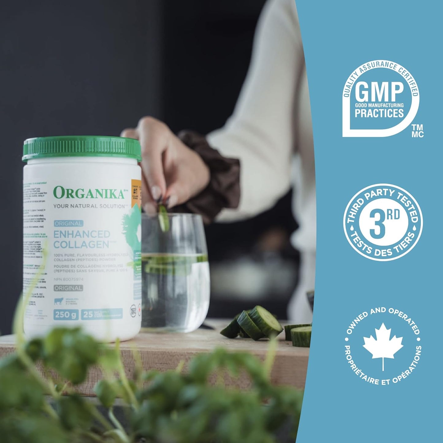 Organika 瑪卡認證有機粉 - 糊化處理，具有高生物利用度、荷爾蒙平衡和增強膠原蛋白勝肽蛋白粉，有益於頭髮、皮膚和指甲健康