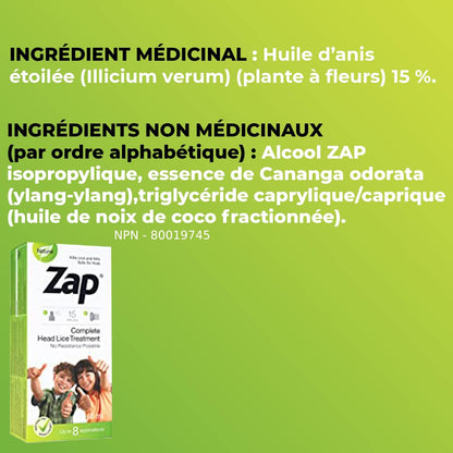 Zap 噴霧乳液 - 全面除蝨，60 毫升
