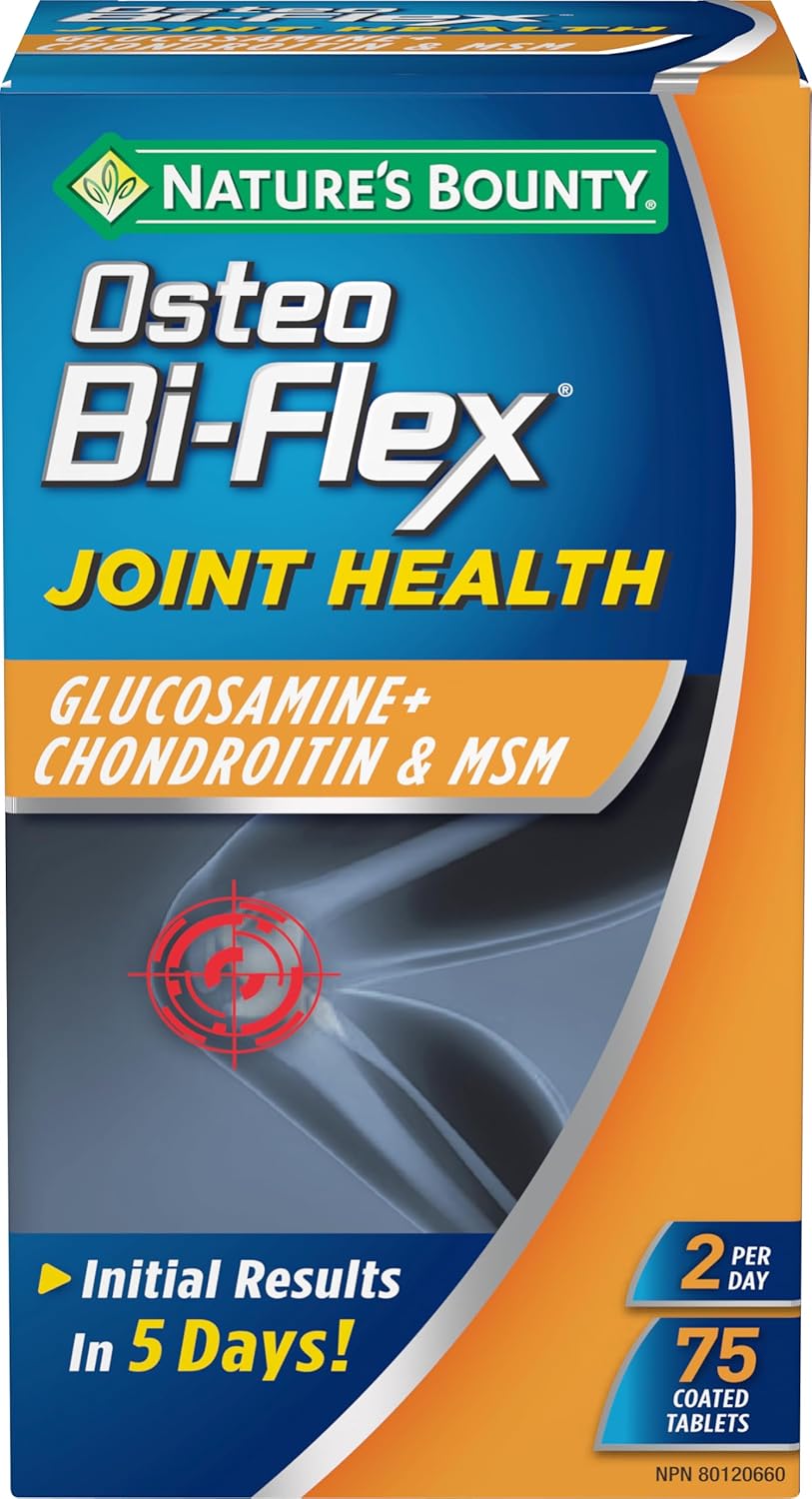 Nature's Bounty Osteo Bi-Flex Platinum 补充剂，有助于维持骨骼和关节健康，75 粒胶囊