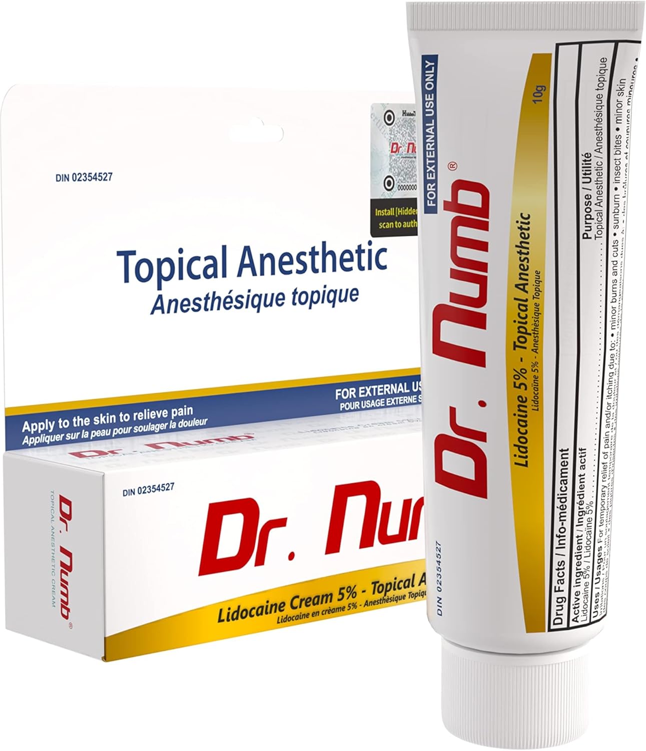 DR. NUMB 5% 利多卡因局部麻醉纹身麻醉霜 - 10 克 || 维生素 E 组合，用于缓解瘙痒、灼热和痔疮治疗的疼痛 (1)