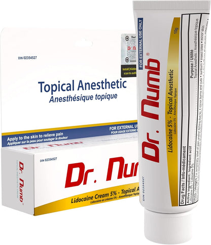 DR. NUMB 5% 利多卡因局部麻醉纹身麻醉霜 - 10 克 || 维生素 E 组合，用于缓解瘙痒、灼热和痔疮治疗的疼痛 (1)