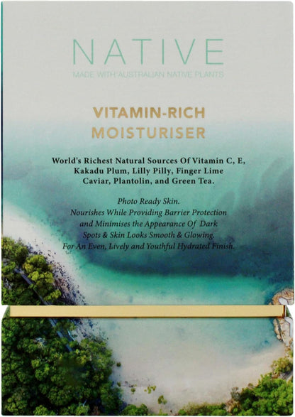 Klara Cosmetics Native Vitamin Rich Moisturizer - Facial Moisturizer with Green Tea and Lilli Pilli - Moisturizer Face Cream for Hydration - 50 ml