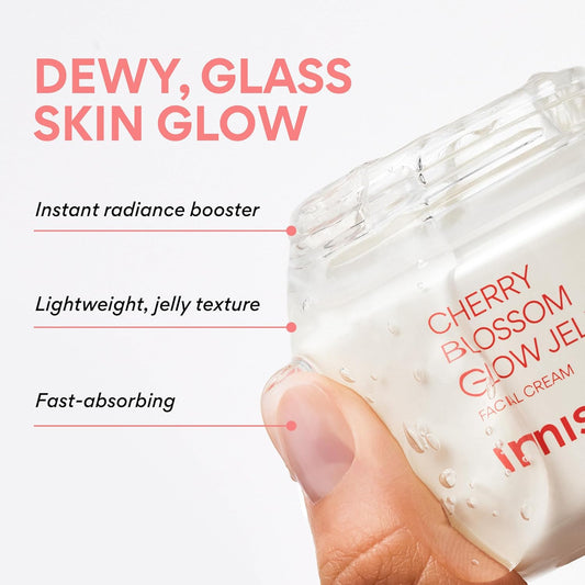 innisfree Cherry Blossom Glow Jelly Cream with Niacinamide, Korean Hydrating Moisturizer for Smooth, Radiant Skin