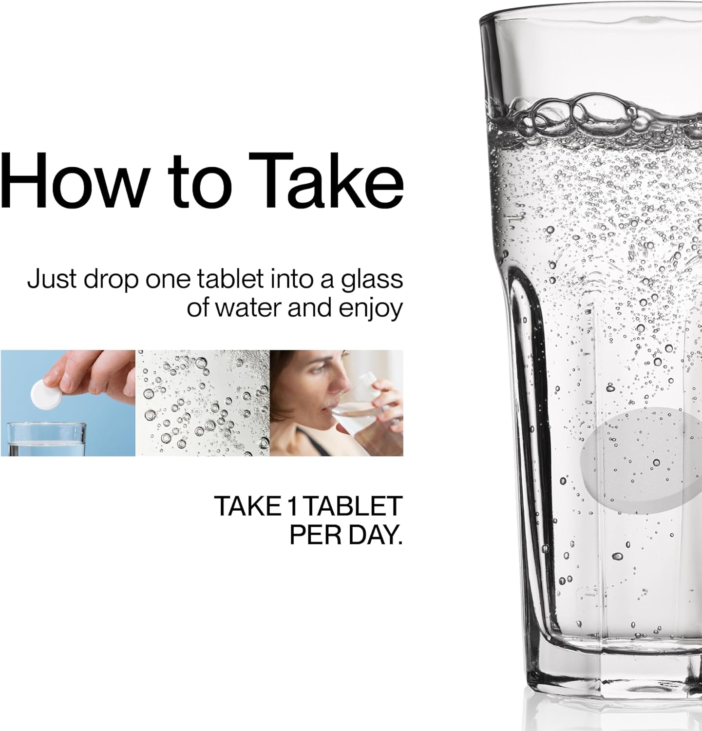 Vitaline 每日多種維生素補充劑，含生物素，適合男性和女性 - 維生素 A、C、E、B1、B2、B5、B6、B12、D3、葉酸和 β-胡蘿蔔素 - 橙子味，20 片泡騰片