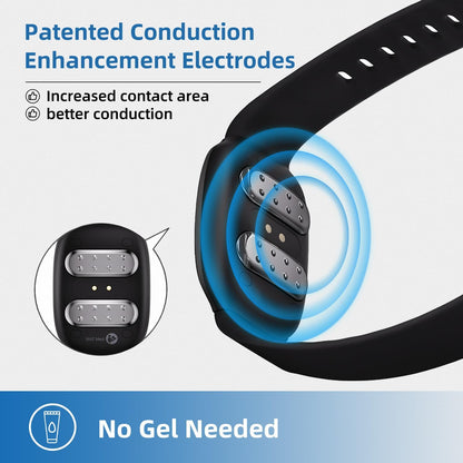 EmeTerm 时尚 FDA 认证 缓解恶心电极刺激器 孕吐 晕车 呕吐缓解 可充电 无凝胶 无药物腕带 无副作用 - 墨黑色