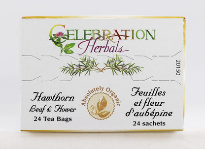 Celebration Herbals Organic Hawthorn Leaf & Flower Tea – Organic, Kosher (24 teabags - 36g) | Crataegus oxyacantha Herbal Tea | Sweet and Slightly Bitter, Valued in Herbal Traditions
