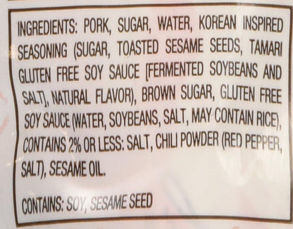 金島天然風味豬肉乾，韓國燒烤配方，14.5盎司