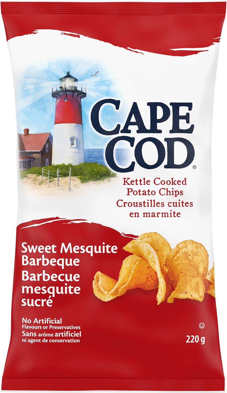 科德角薯片 - 无麸质甜豆科灌木烧烤味，12 x 220 克（12 包）