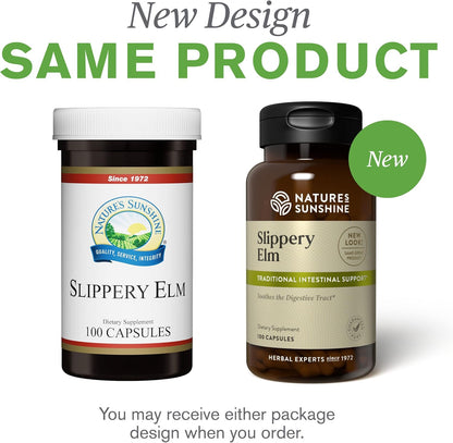 Nature's Sunshine Slippery Elm, 100 capsules