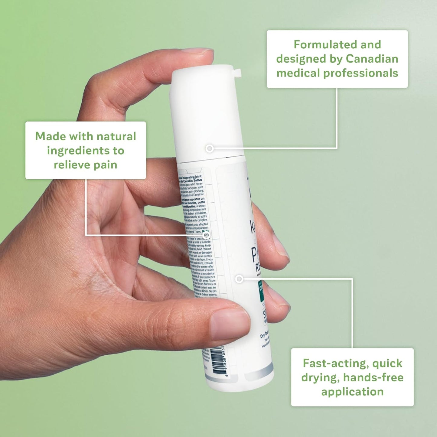 KaLaya 大麻籽油止痛喷雾 - 快速起效和快速干燥喷雾，可缓解关节炎、背痛、关节痛和肌肉痛引起的疼痛（60 毫升（1 包））