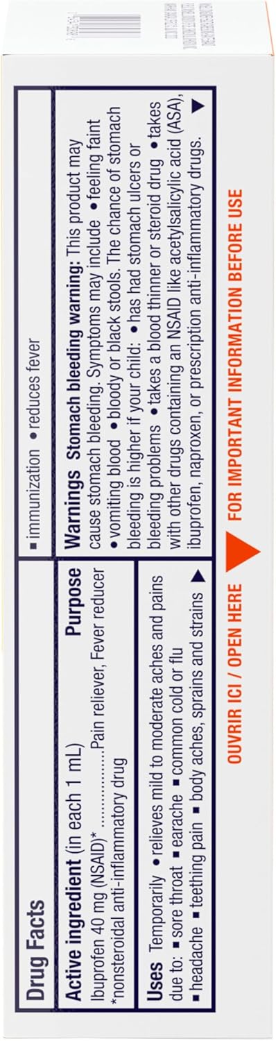 Motrin 婴儿布洛芬口服混悬液浓缩滴剂 无色素浆果味，40 毫克/毫升 30 毫升