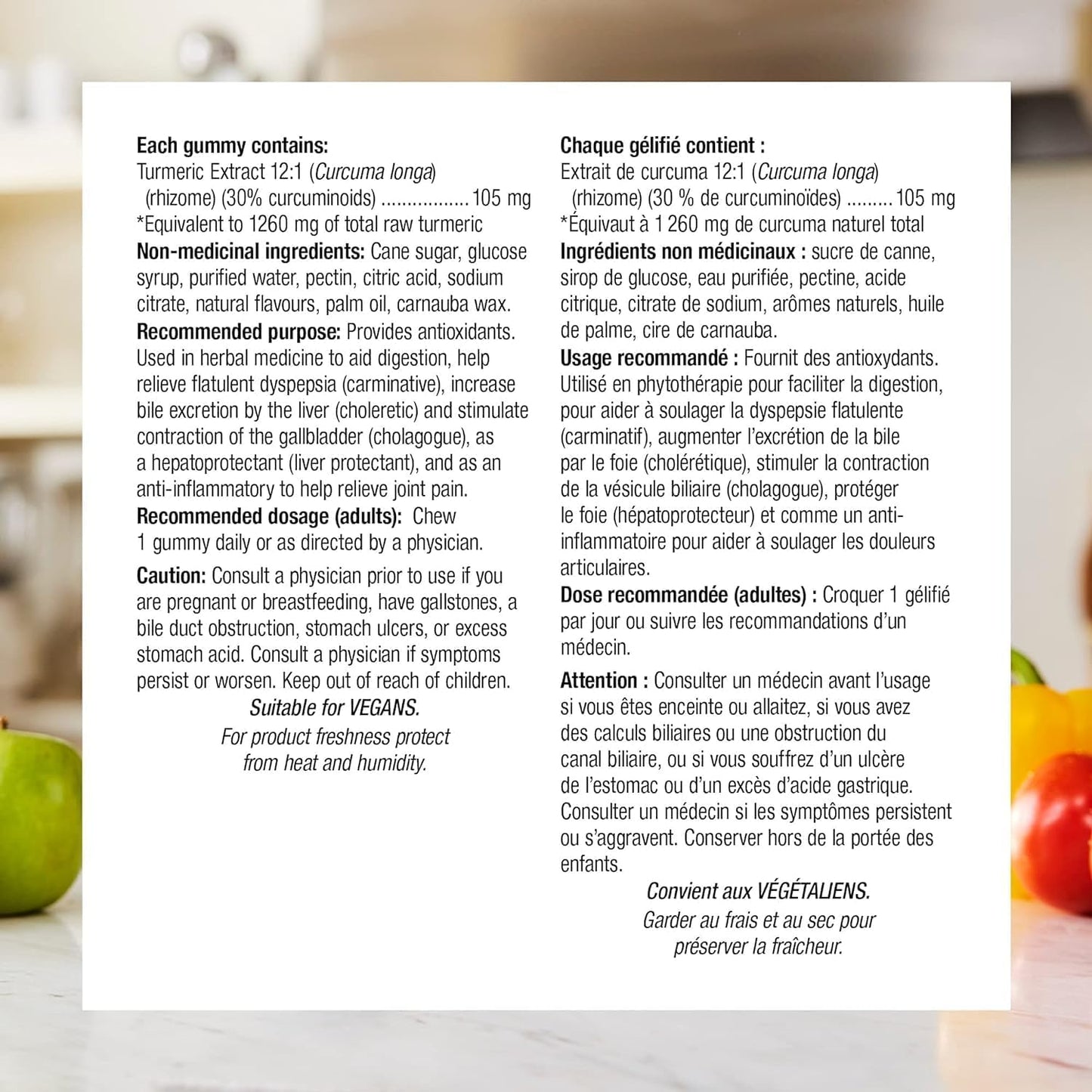 Webber Naturals 姜黄素软糖，1260 毫克生草本，120 粒软糖，抗氧化支持，纯素 & 维生素 C 软糖 125 毫克，120 粒软糖，有益于骨骼、牙齿、免疫和抗氧化健康，纯素