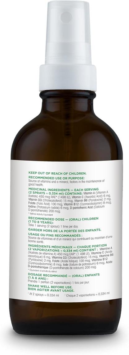 Organika 加拿大制造儿童复合维生素喷雾 - 橙味 - 建议年龄 1-3 岁 - 30 毫升