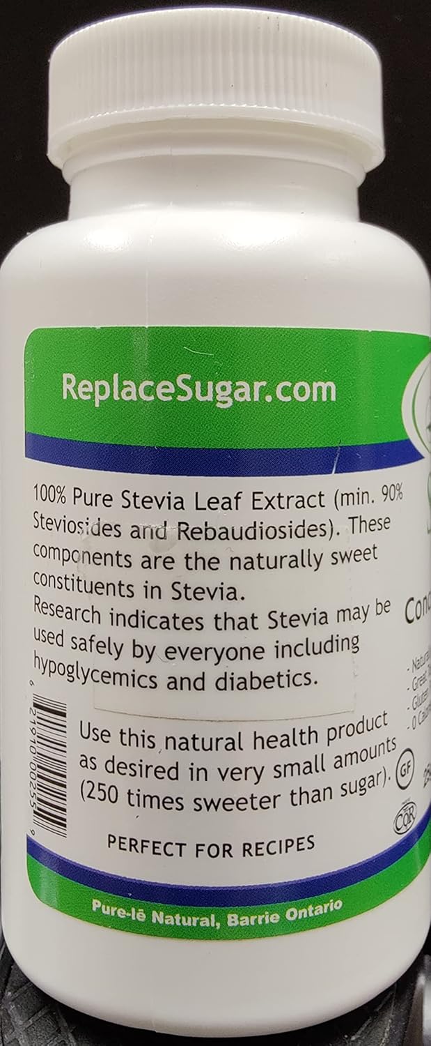 Stevia Concentrated Powder, 25g. Ultra pure (no fillers or flow agents). Ultra concentrated (a couple of grains = 1 teaspoon of sugar sweetness.