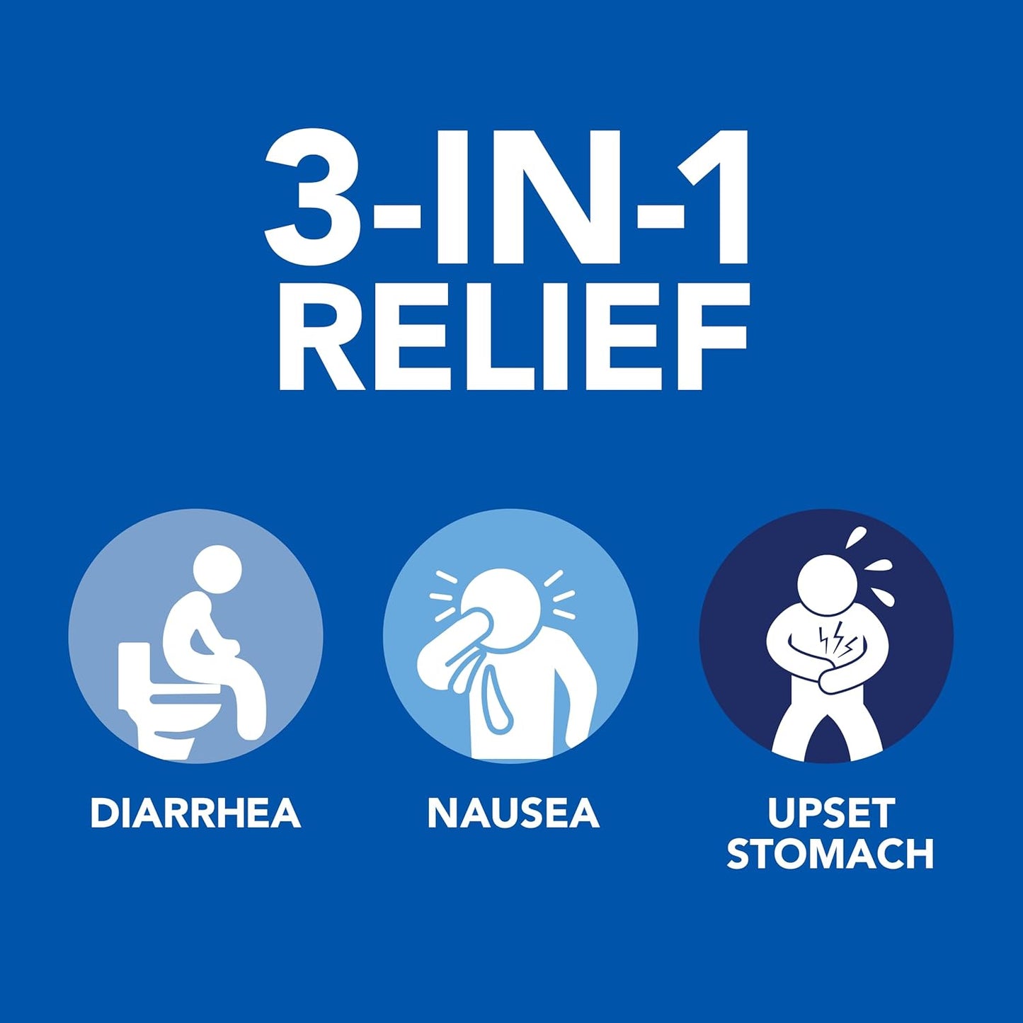 Gastrovol 三合一緩解液體凝膠，用於緩解腹瀉、噁心和胃部不適 - 加拿大製造 - 無色素、無味 - 緩解腹瀉 - 16 粒膠囊（1 包）