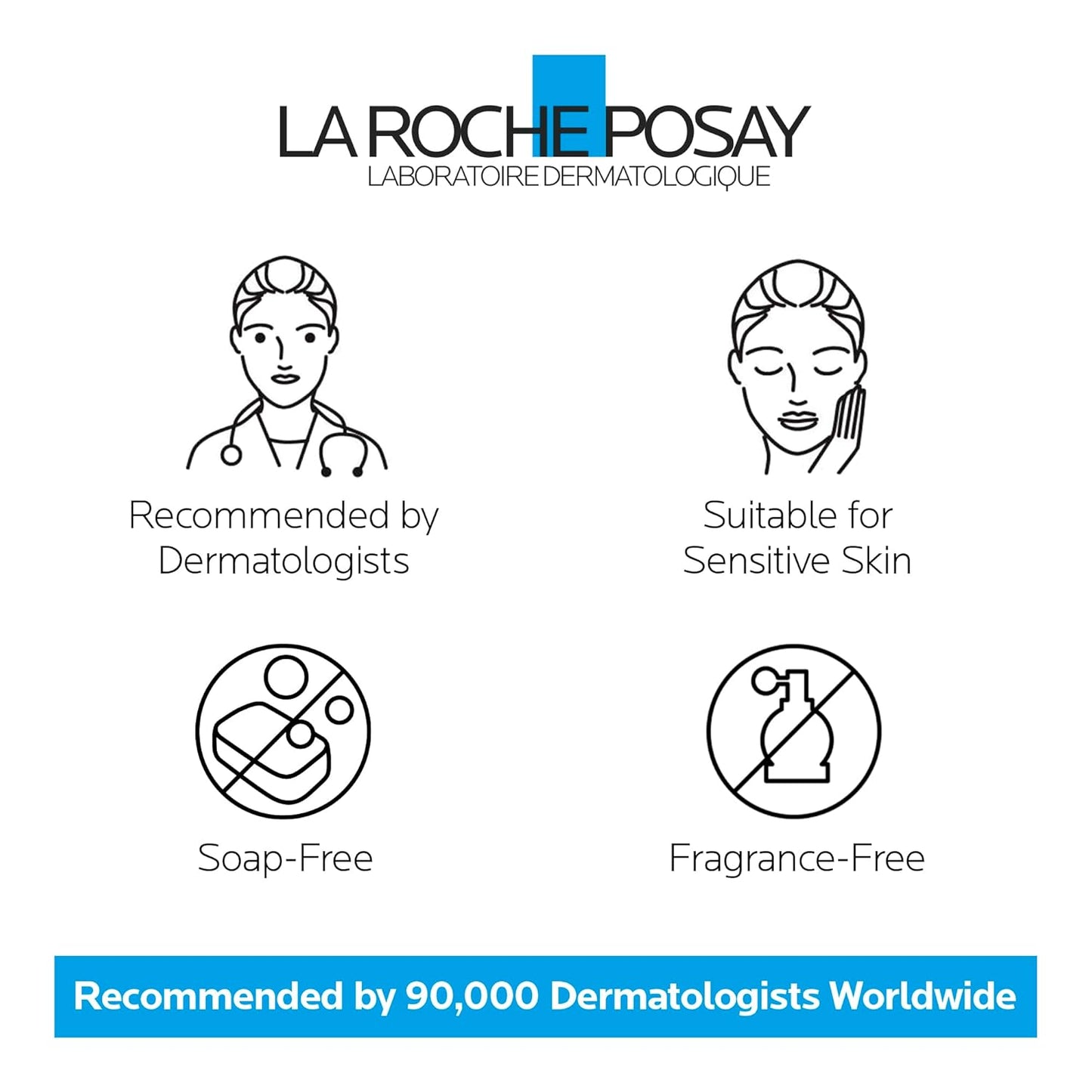 La Roche-Posay Face Cleanser, Toleriane Purifying Foaming Cream for Sensitive Skin with Glycerin, Cleanser and Makeup Remover, Fragrance Free, Preservative Free, Soap Free, Dermatologist Recommended Brand, 125 ML