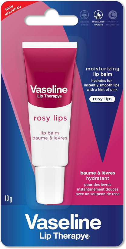 Vaseline Lip Therapy Rosy Balm Tube 10g + Vaseline Healing Jelly for dry, cracked skin Original 375g