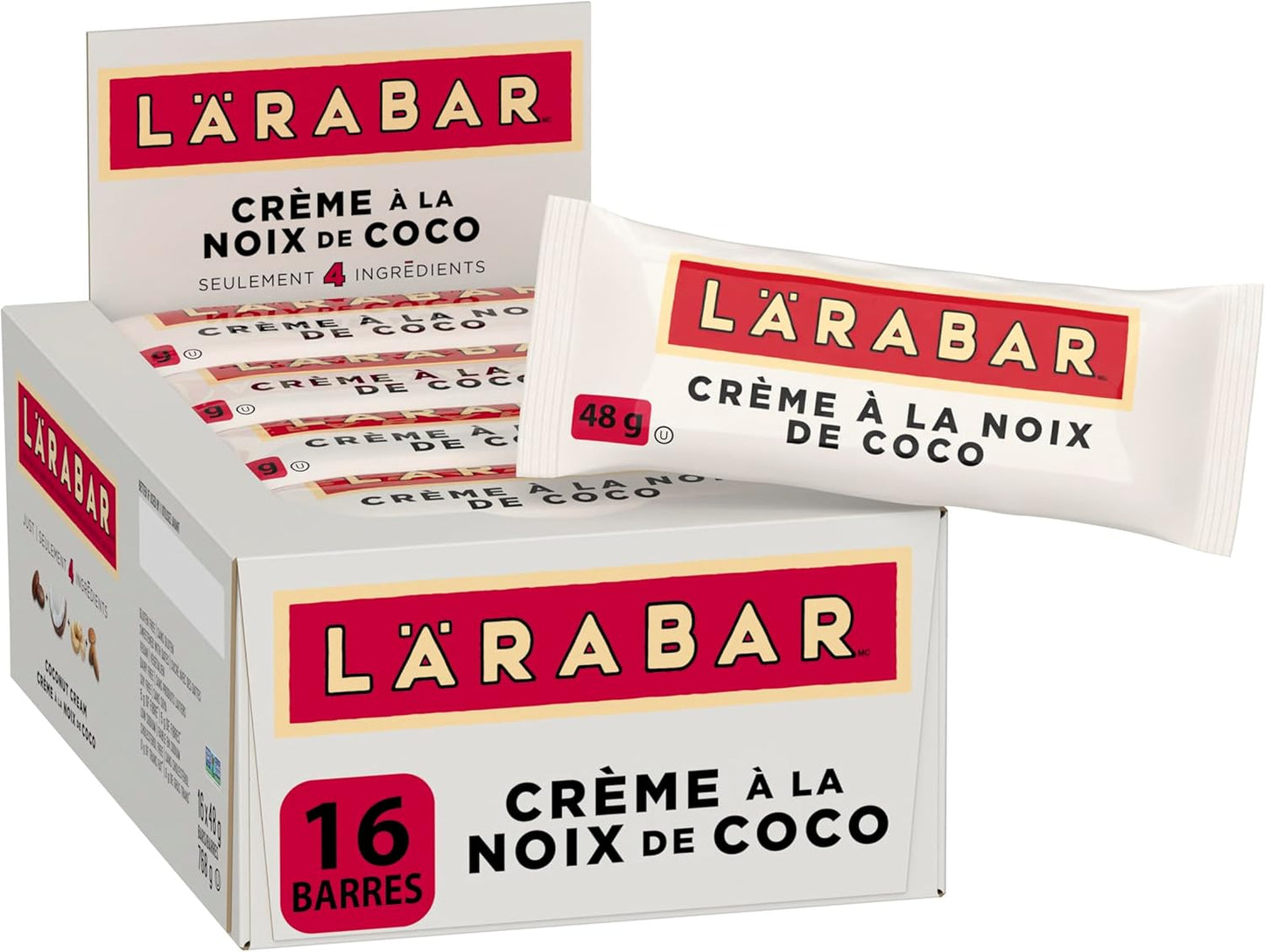 LÄRABAR 椰奶水果坚果能量棒，16条装，无麸质，纯素，家庭装，零食棒，768克/包