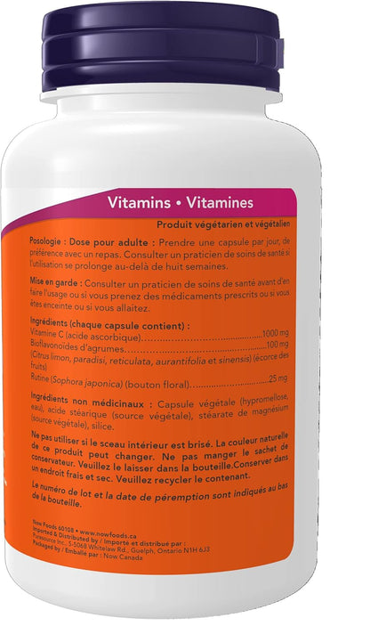 Now Foods 维生素 D-3 1,000 IU 和 K2 45 微克 120 粒胶囊和 C-1000，含 100 毫克生物类黄酮 100 粒胶囊