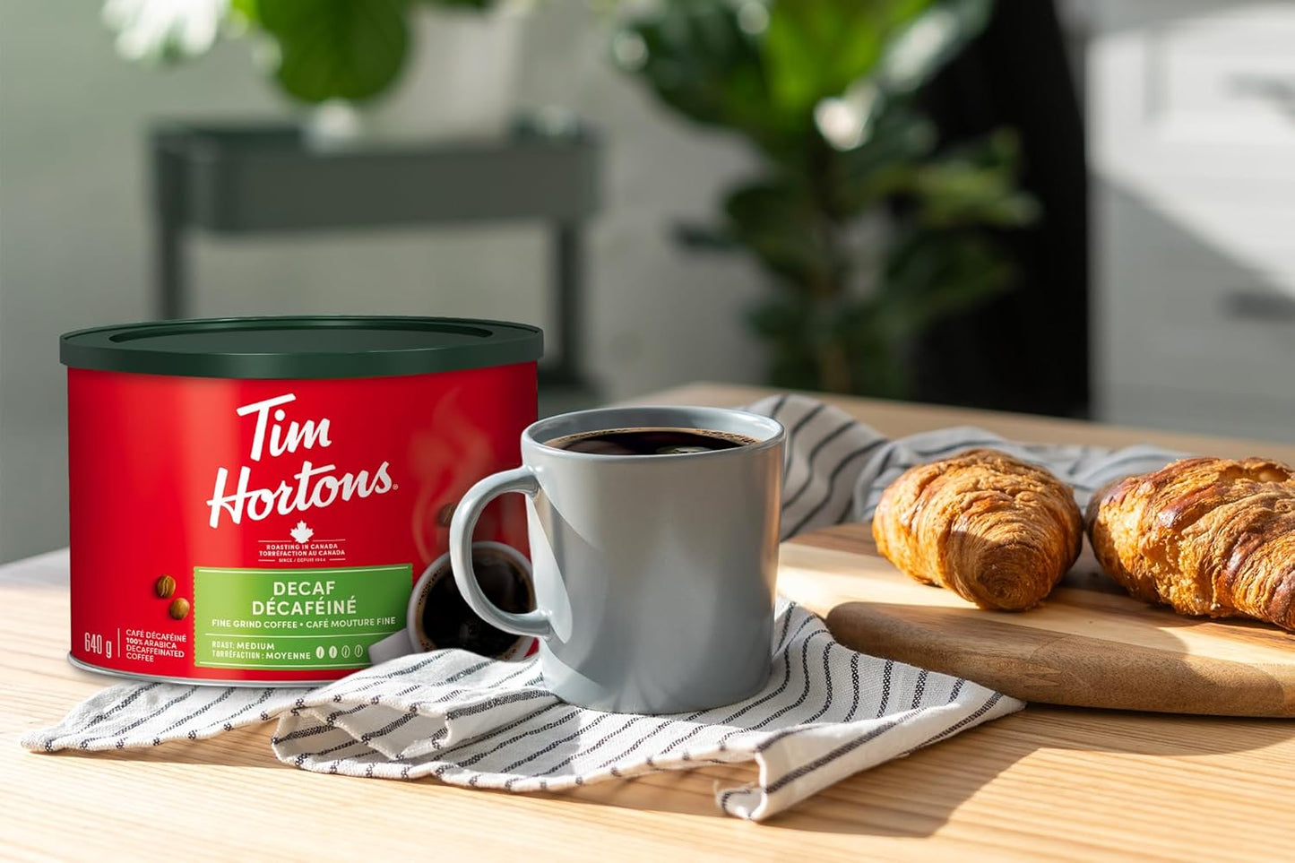 Tim Hortons 脱咖啡因细磨咖啡，中度烘焙，640克罐装