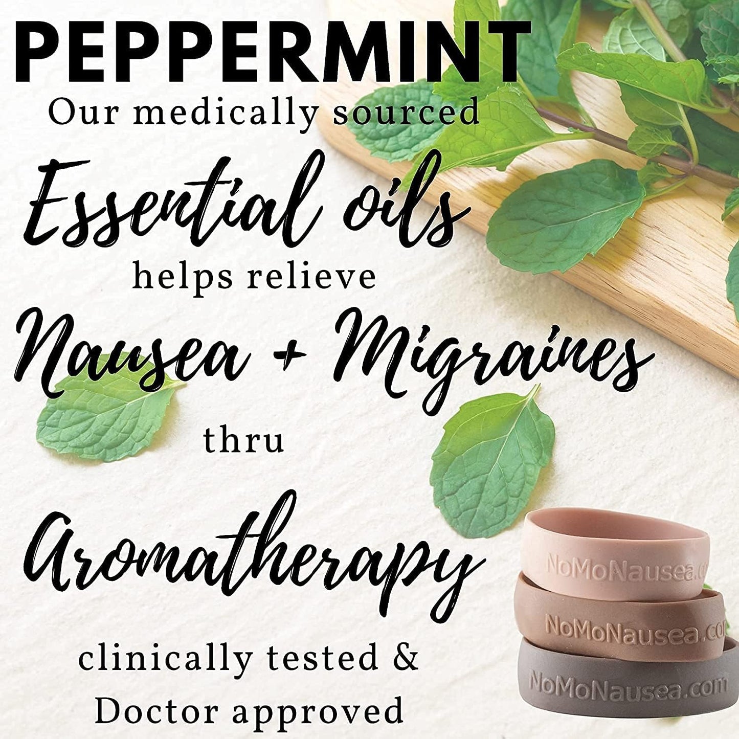 NOMO 兒童暈車手環 暈車腕帶 兒童 | 暈車手環 薄荷味 & 指壓暈車腕帶 | 30 秒緩解噁心 | 超小號 | 棕褐色 | 2 件裝