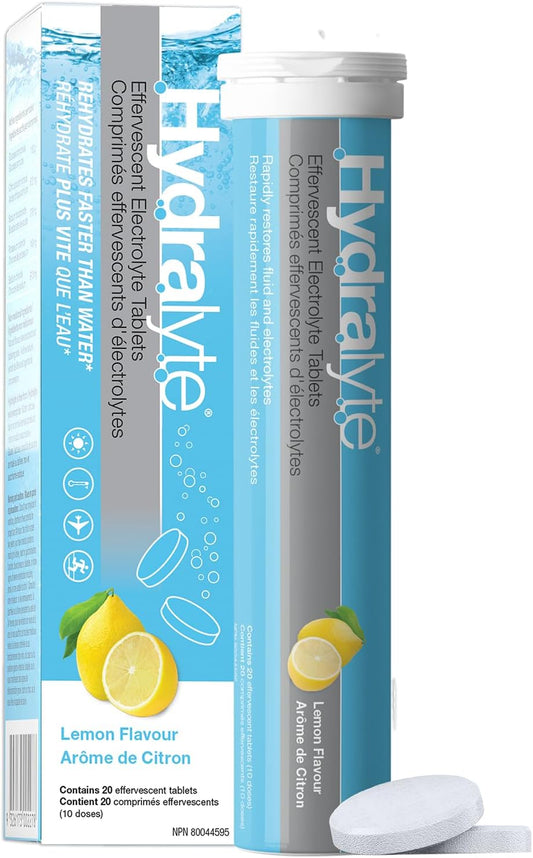 Hydralyte Effervescent Electrolytes Tablets - Lemonade 20 count