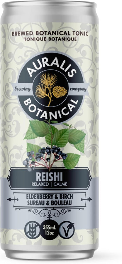 Auralis 植物滋补品，含灵芝、接骨木和桦木（4 包）采用真正的功能性蘑菇精酿而成 | 富含维生素和矿物质 | 不含糖或甜味剂 | 零碳水化合物和无麸质 | 由...制成……