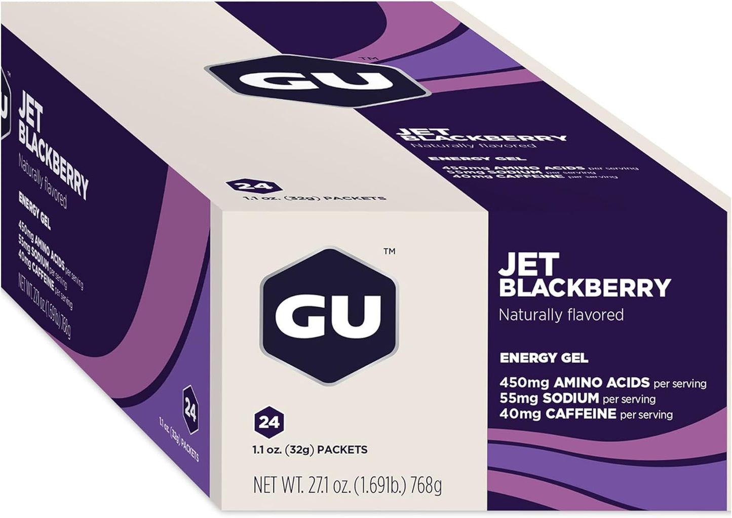 GU ENERGY Roctane Ultra Endurance Energy Gel, Strawberry Kiwi, 24-Count & Original Sports Nutrition Energy Gel, Jet Blackberry, 24-Count