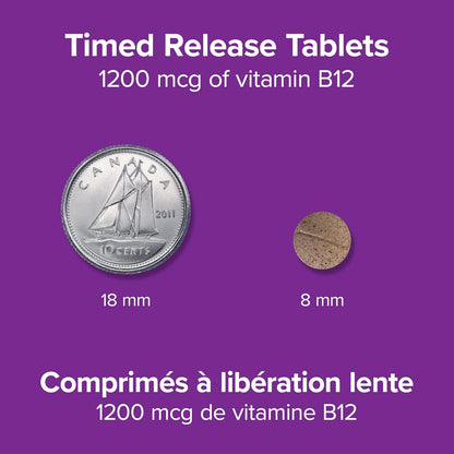 Webber Naturals 维生素 B12 1200 微克，定时释放，150 片，支持能量产生和代谢，纯素