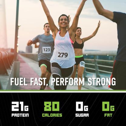 Fusion Protein 即饮型 - 21 克高蛋白零糖青柠浆果口味混合饮料，健康增肌零食，低卡路里代餐奶昔，男女皆宜 - 100 毫升瓶装，12 瓶装