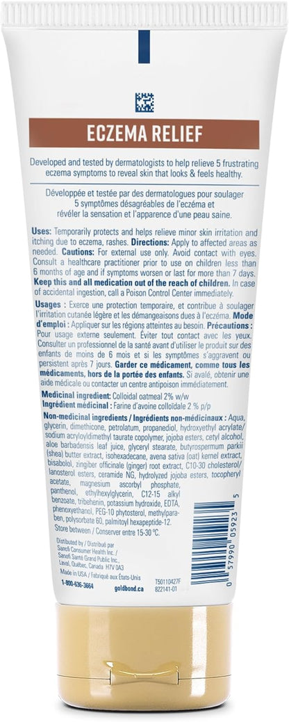 Gold Bond 药用湿疹缓解霜，225 毫升管装，不含类固醇和香料的湿疹霜，含 2% 胶体燕麦，可缓解湿疹引起的皮疹、瘙痒和刺激