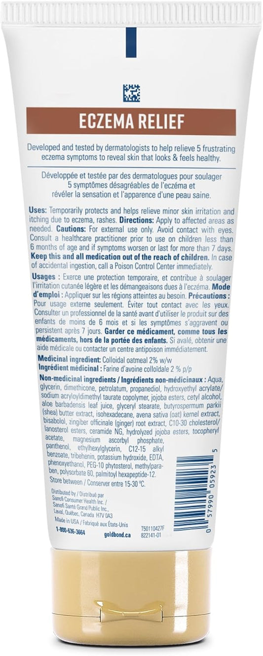 Gold Bond 药用湿疹缓解霜，225 毫升管装，不含类固醇和香料的湿疹霜，含 2% 胶体燕麦，可缓解湿疹引起的皮疹、瘙痒和刺激