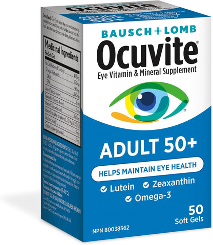 Bausch + Lomb Ocuvite 成人 50+ 眼部维生素和矿物质补充剂