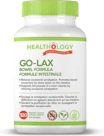 HEALTHOLOGY Go-Lax，腸道配方，天然瀉藥，有效緩解便秘補充劑，120 粒