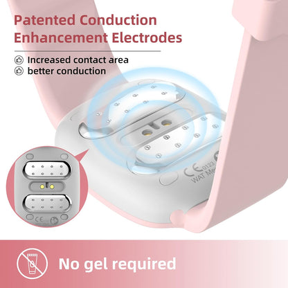 EmeTerm Fashion Pink FDA Cleared Relieve Nausea Electrode Stimulator Morning Sickness Motion Travel Sickness Vomit Relief Rechargeable No Gel Drug Free Wrist Bands Without Side Effects