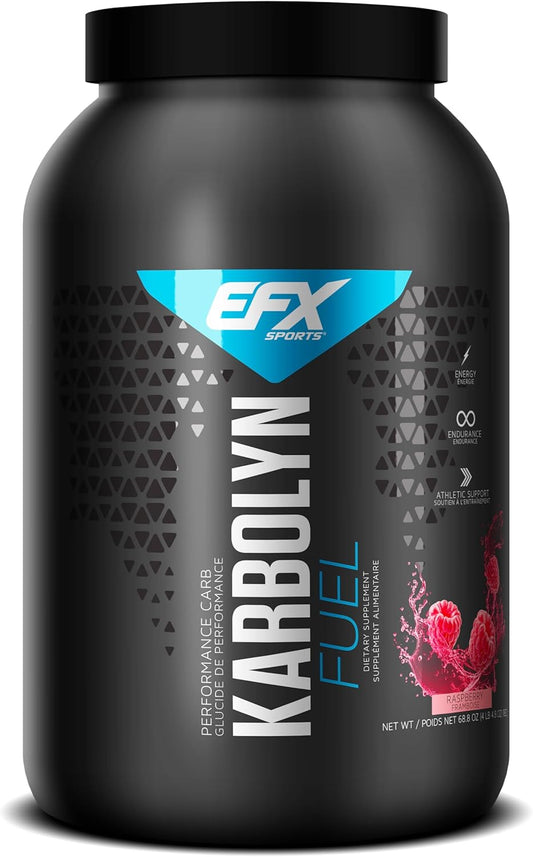 Karbolyn Fuel Complex Carbohydrate Post Workout & Pre Workout Powder Clinically Tested Intense Energy Supplement Shake, Raspberry 4.4 LBS