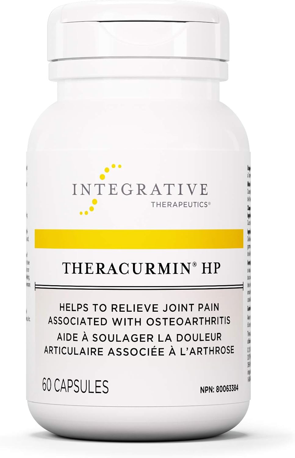 Integrative Therapeutics - Theracurmin HP - 姜黄、姜黄素补充剂 - 生物利用度提高 27 倍 - 高吸收姜黄* - 有助于缓解关节炎引起的关节疼痛 - 纯素 - 60 粒胶囊