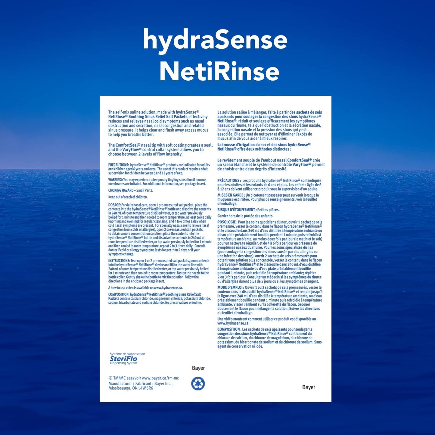 HydraSense NetiRinse 二合一鼻腔和鼻窦冲洗套装，有助于减轻和缓解鼻腔和鼻窦症状，60 片（1 包）
