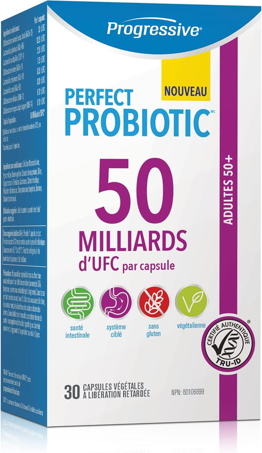 Progressive Perfect Probiotic Adult 50+ 50B, 30 Count