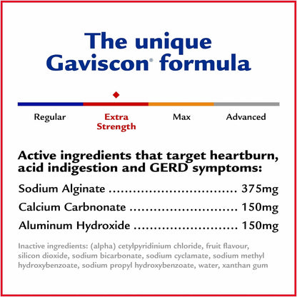 Gaviscon Extra Strength Tablets - 120 Count - Chewable Foaming Antacid Tablets for Day and Night & Liquid Extra Strength Antacid - 600 ml - Antacid Liquid for Day and Night Heartburn Relief