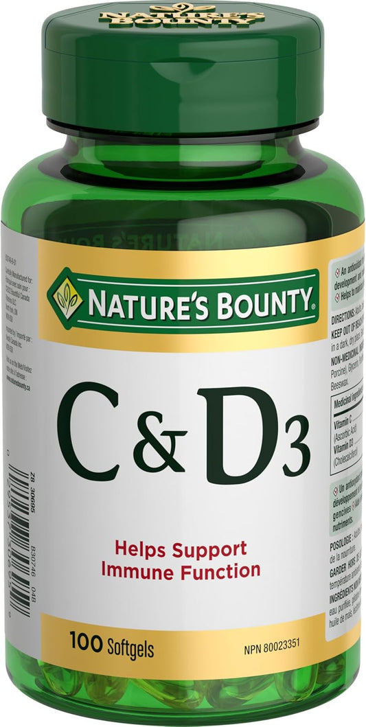 自然之寶維生素 C 和 D3，支持免疫功能，提供抗氧化劑，支持骨骼、軟骨、牙齒和牙齦的發育和維護，幫助代謝營養物質，軟膠囊，157.1 克