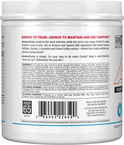 ALLMAX Nutrition ACUTS - 氨基酸粉补充剂，含牛磺酸、左旋肉碱、绿咖啡豆提取物 - 蓝莓 - 252 克