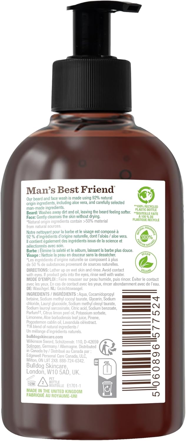 Bulldog Skincare for Men Original Beard & Face Wash, 300 mL