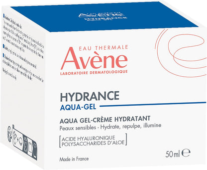 Eau Thermale Avène Hydrance Aqua Cream-In-Gel, 72 hours Hydration, For Sensitive and Dehydrated Skin, With Hyaluronic Acid and Aloe Vera, Ultra-Fresh Texture, 50 ml
