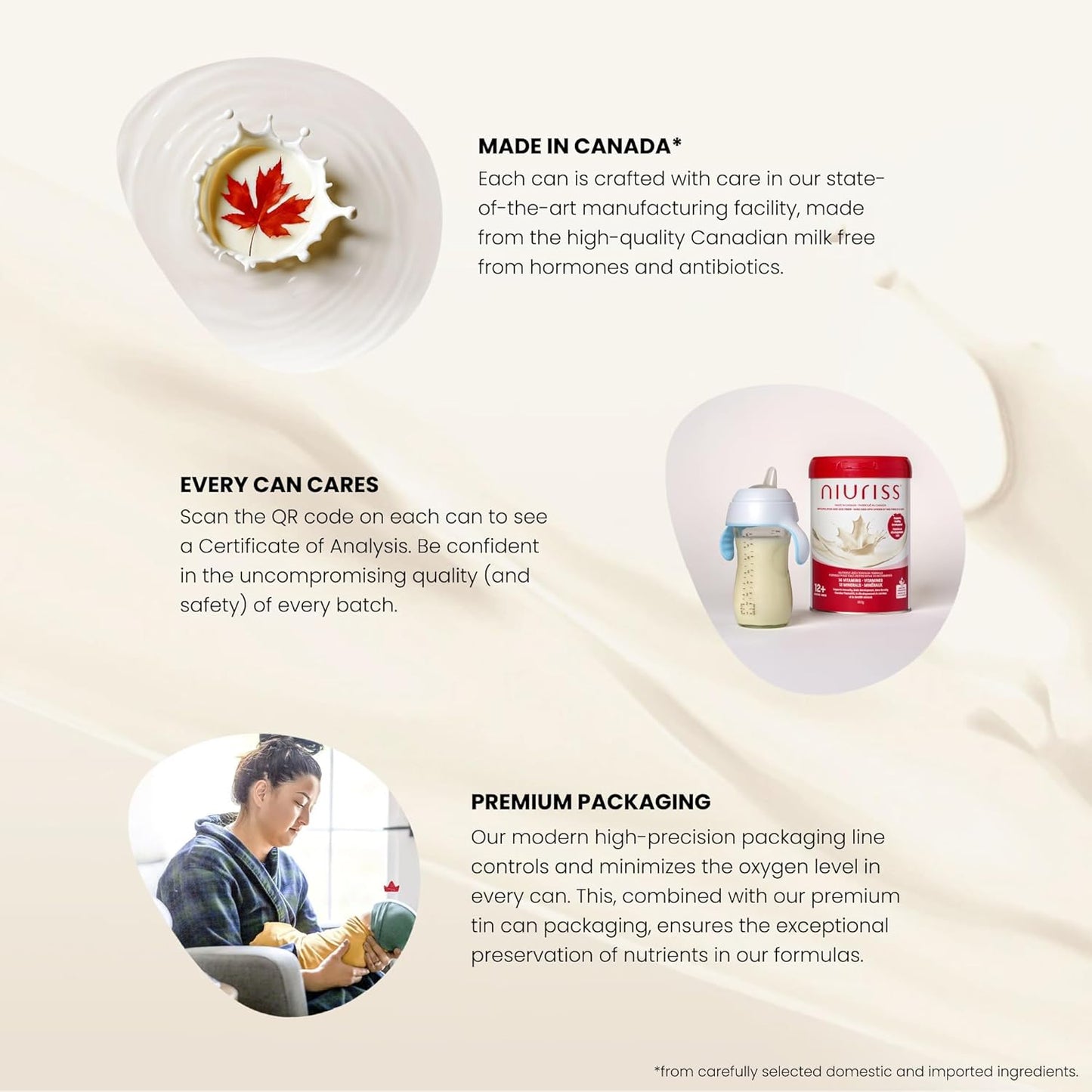 NIURISS Toddler Formula - With 27 micronutrients, OPO Lipids and GOS fiber. Toddler formula made in Canada from Canadian milk - Certified Kosher and Halal - 12-36 mo. 900g