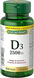 NATURE'S BOUNTY Vitamin D3, Helps Prevent Vitamin D Deficiency, Softgels, 22.7 g