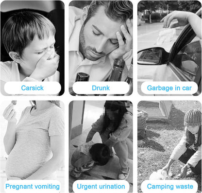 Harewu 24 件嘔吐袋一次性 1000ml 高密度嘔吐袋，便攜式嘔吐袋，適用於孕吐、兒童、孕婦、出租車司機、暈車（藍色（24 件）